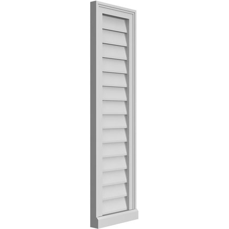 Ekena Millwork Vertical Surface Mount PVC Gable Vent w/ 2"W x 2"H , Brickmould Sill Frame, 12"W x 42"H GVPVE12X4203SN